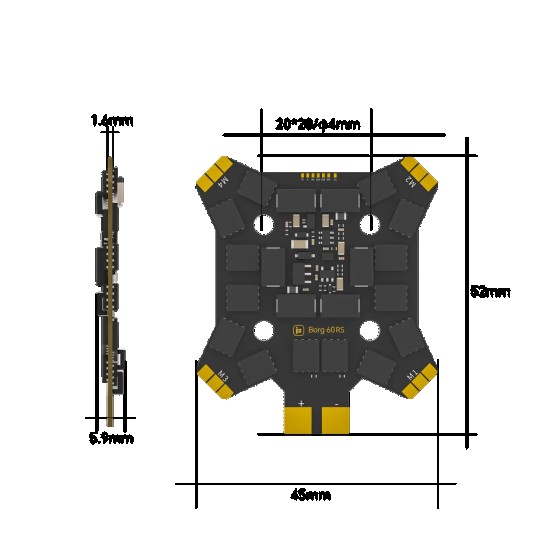 Hot Sales IFlight Borg 5S Stack Metal Flight Controller and Borg 60R ESC Essential Parts for Racing Drones Accessories